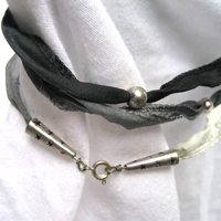 Silver Silk Black