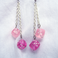 Pink Dice Earrings