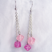 Pink Dice Earrings